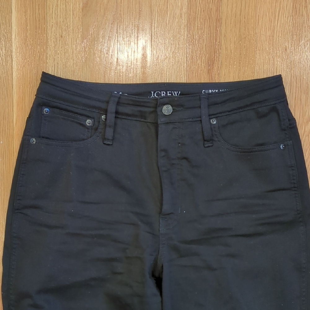 J. Crew Curvy Vintage Slim Straight Black Denim Jean Womens Sz 31 Tall - Picture 4 of 7